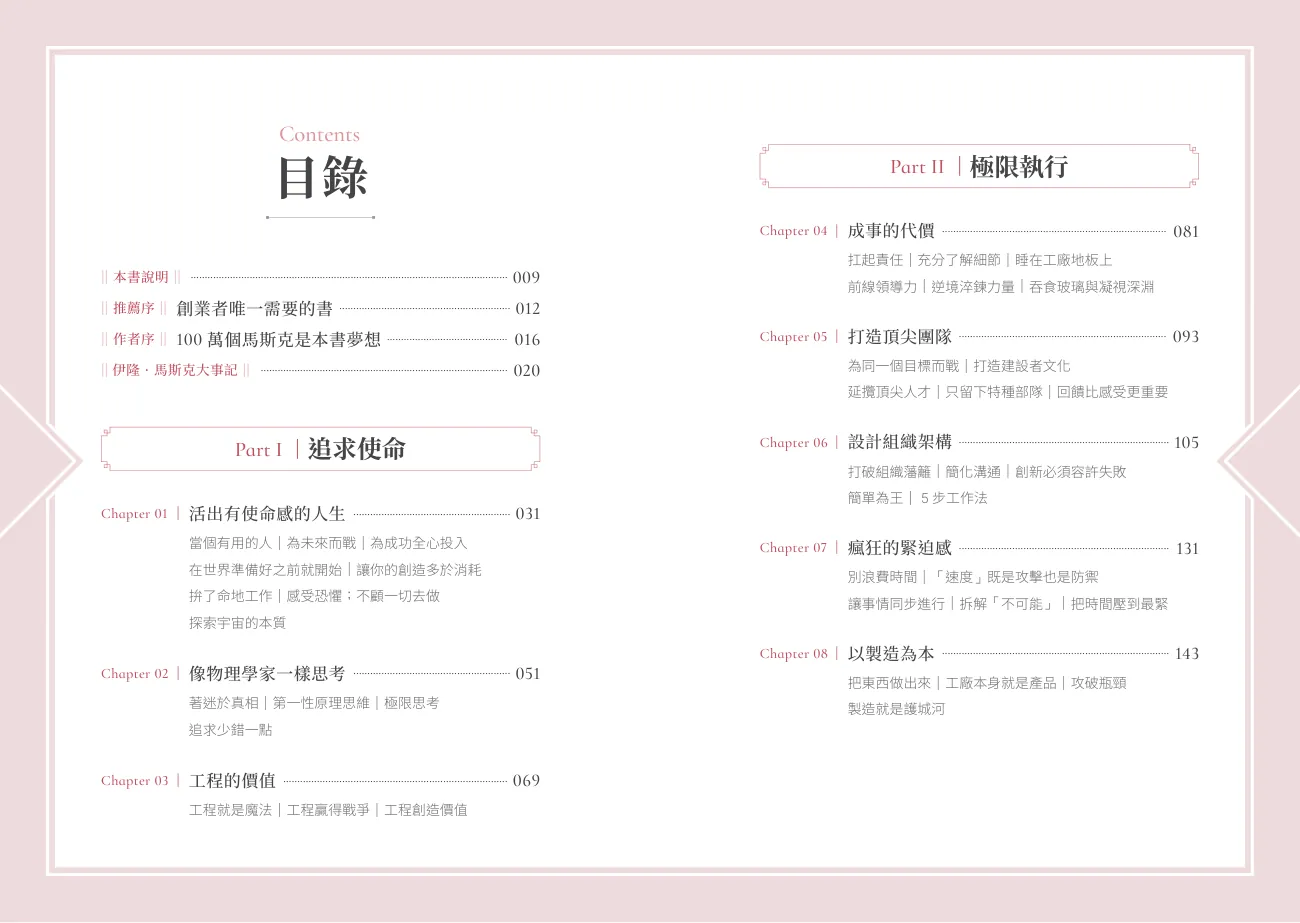 《馬斯克寶典》目錄一