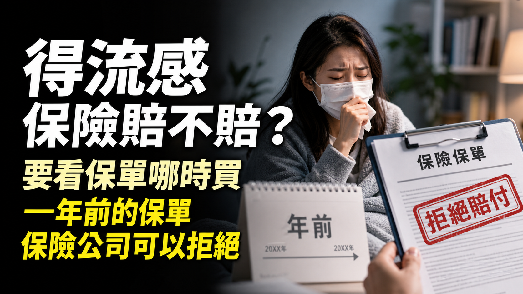 得流感 保險賠不賠？專家：要看保單哪時買，＿年前的保單 保險公司可以拒絕