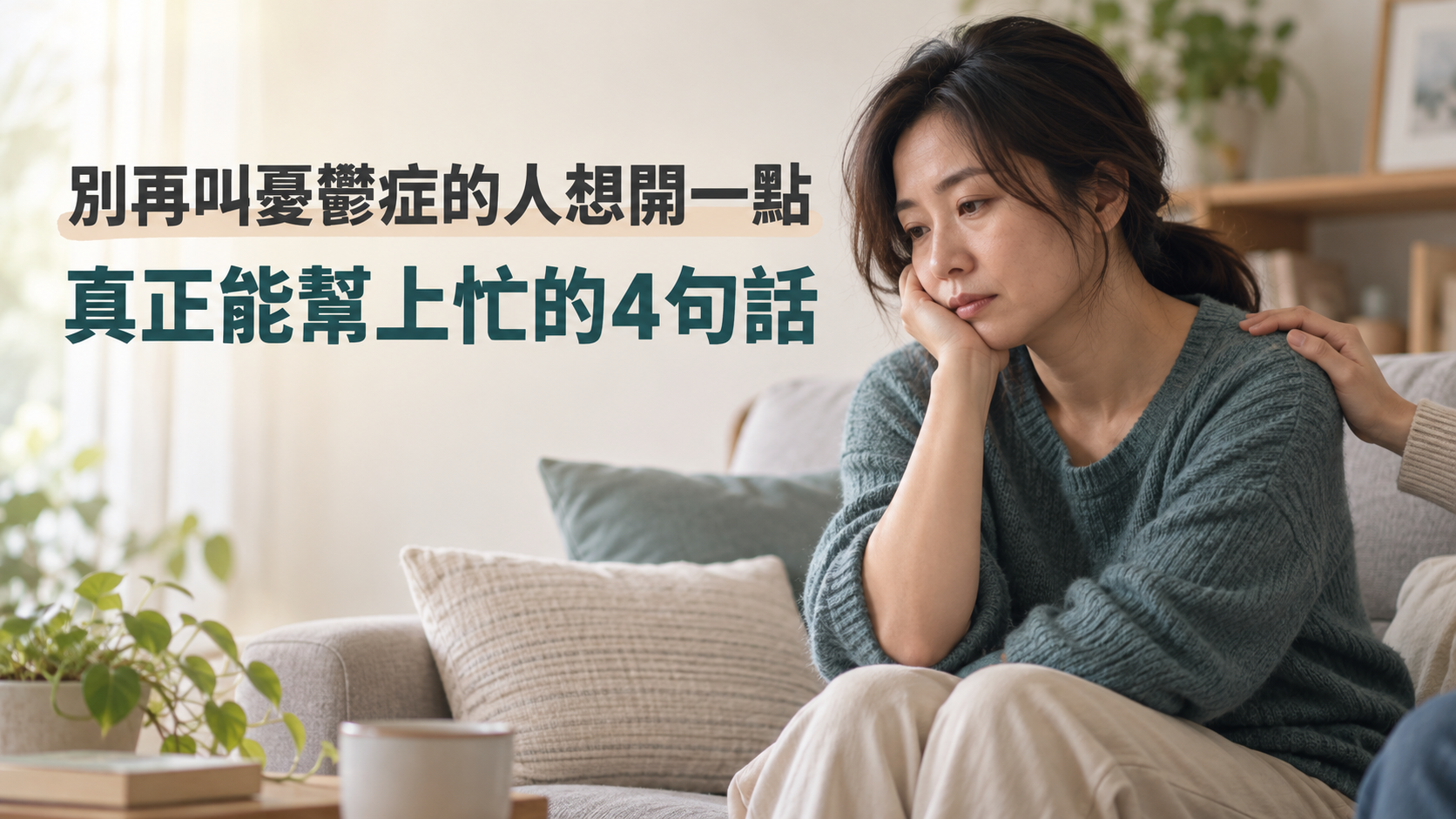 別再叫憂鬱症的人「想開一點」！真正能接住他的，不是大道理，是這4句話