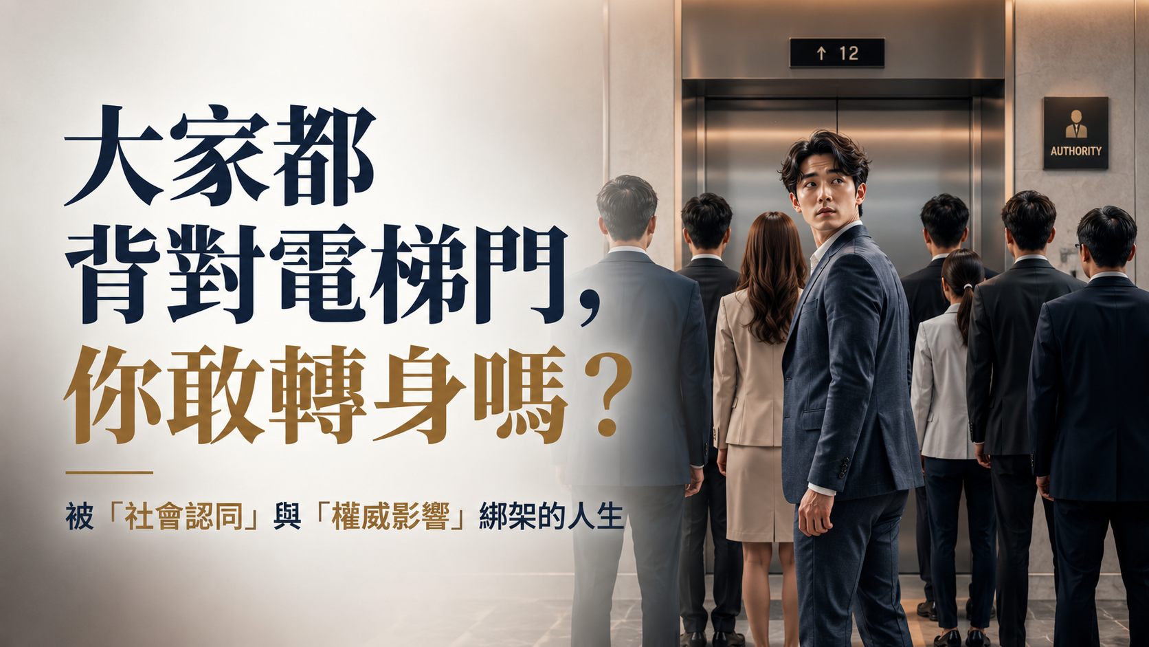 大家都背對電梯門，你敢轉身嗎？被「社會認同」與「權威影響」綁架的人生