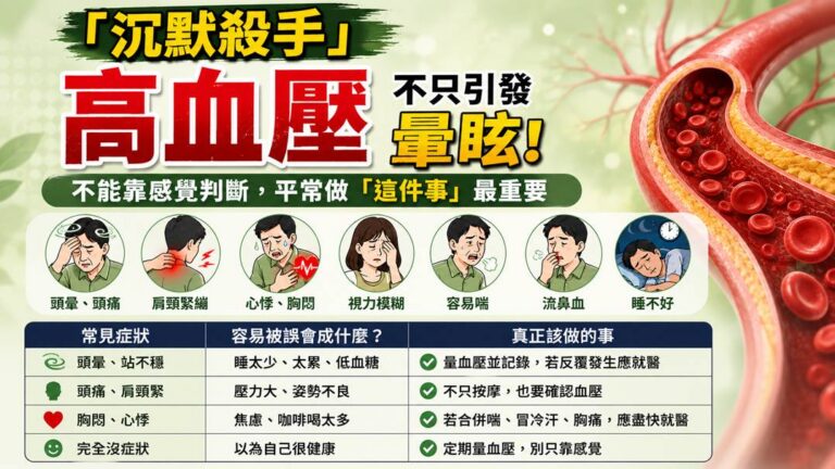 高血壓不只引發暈眩！ 尹衍樑辭世提醒你，沉默殺手不能靠感覺判斷