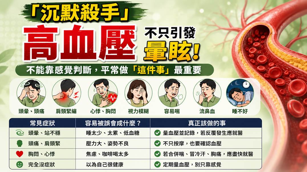 高血壓不只引發暈眩！ 尹衍樑辭世提醒你，沉默殺手不能靠感覺判斷，平常做「這件事」最重要