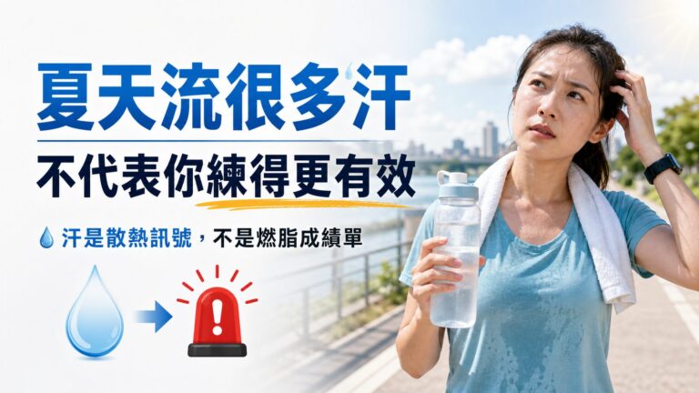 夏天運動流很多汗，不代表燃脂更多：夏天運動最該注意的不是汗量，小心熱傷害警訊