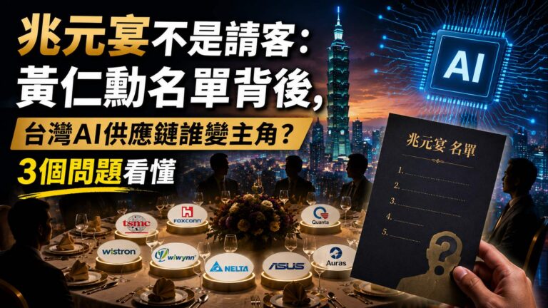 兆元宴不是請客：黃仁勳名單背後，台灣AI供應鏈誰變主角？3個問題看懂