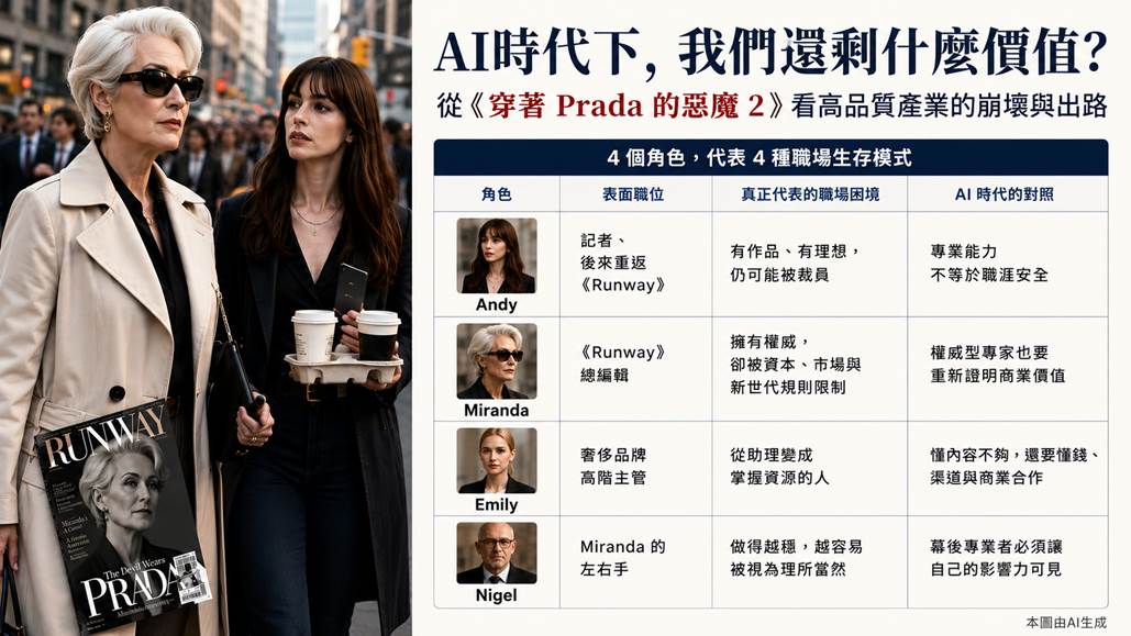 AI 時代下我們還剩什麼價值？從《穿著 Prada 的惡魔 2》看高品質產業的崩壞與出路