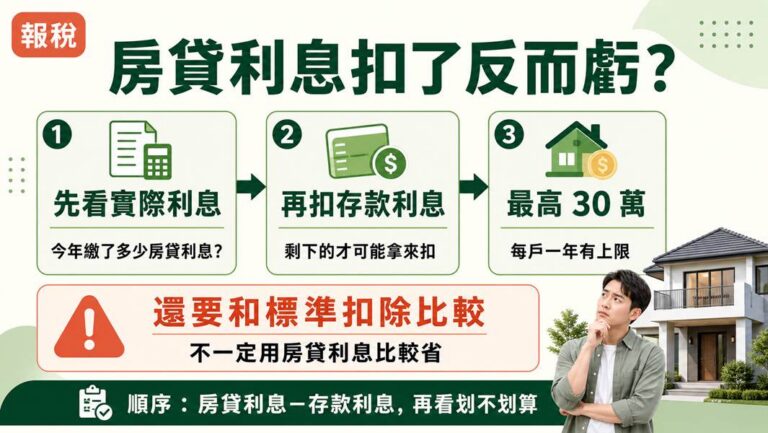 房貸利息扣 30 萬？2026 報稅前沒算進這筆，房貸抵稅反而虧