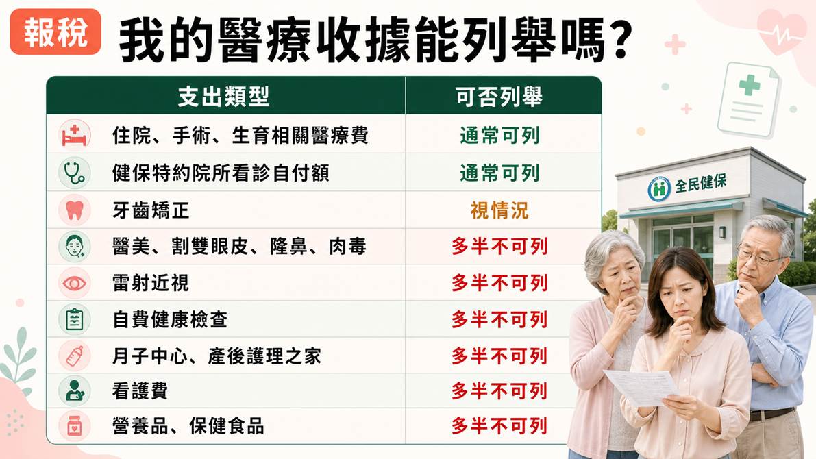 2026報稅必學 : 醫藥費抵稅不是有收據就好，3分鐘教你判斷「列舉 vs 標準」改怎麼退稅