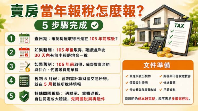 賣房當年報稅怎麼報？2026 房地合一與綜所稅全攻略，別多繳一次冤枉稅