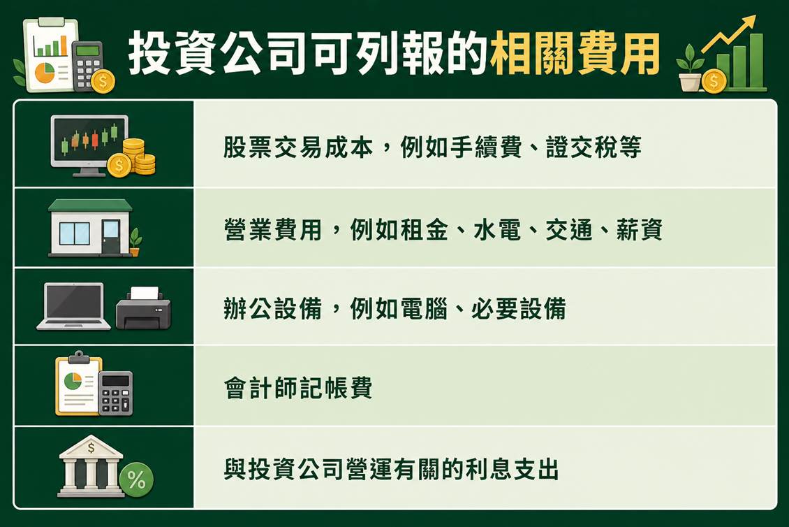 投資公司可列報的相關費用
