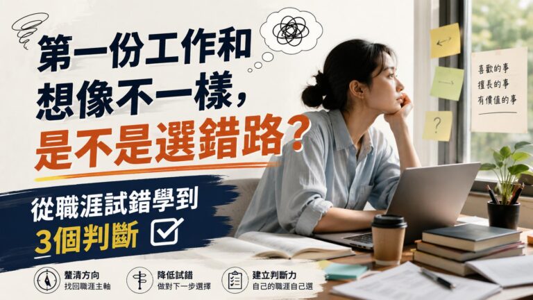 第一份工作和想像不一樣，是不是求職選錯路？從職涯發展試錯學到3個判斷