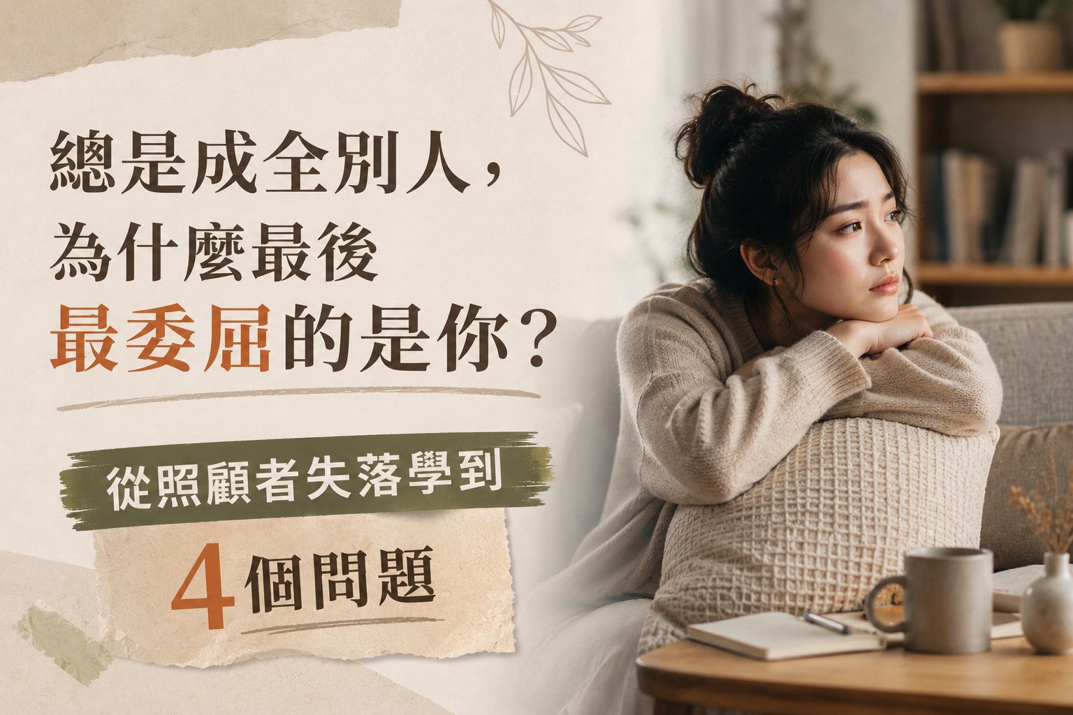 總是成全別人，為什麼最後最委屈的是你？從照顧者失落學到4個問題