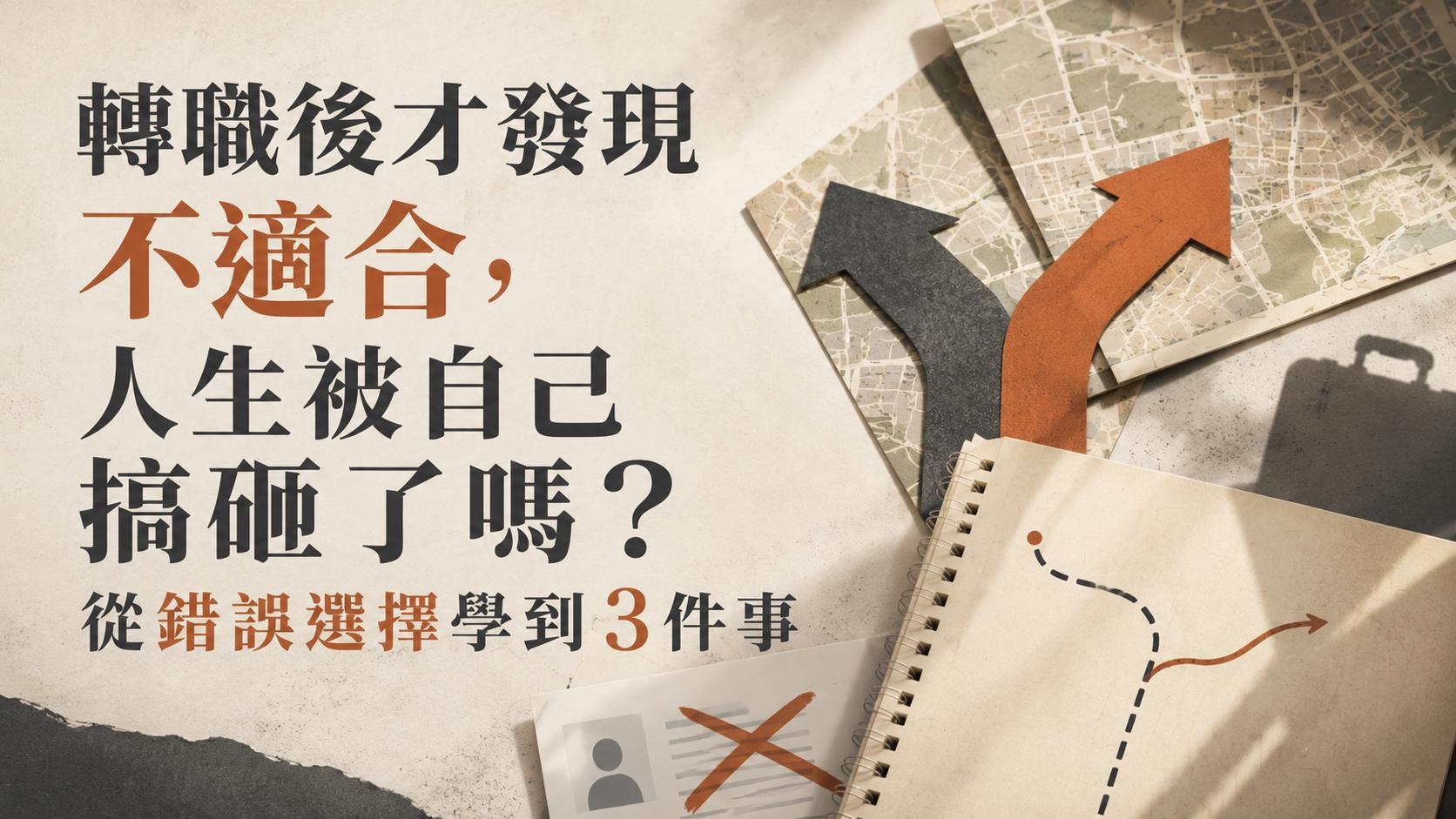 轉職後每天後悔睡不著？人生被自己搞砸了嗎？從錯誤選擇學到 3 件事