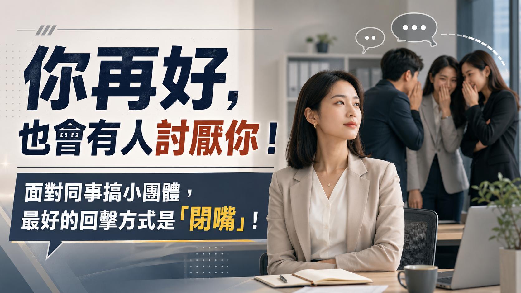 你再好，也會有人討厭你！ 面對同事搞小團體，最好的回擊方式是「閉嘴」！