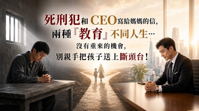 死刑犯和 CEO寫給媽媽的信，兩種「教育」不同人生…沒有重來的機會，別親手把孩子送上斷頭台！