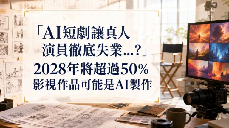 「AI短劇讓真人演員徹底失業…？」2028年將超過50%影視作品可能是AI製作