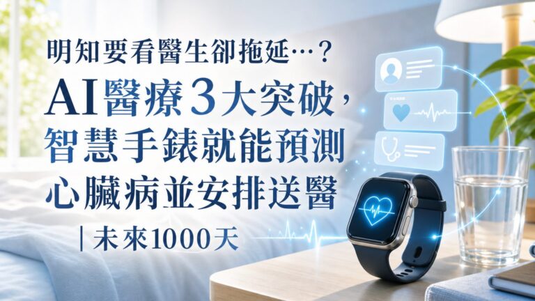 「明知要看醫生卻拖延…？」AI醫療3大突破，智慧手錶就能預測心臟病並安排送醫｜未來1000天
