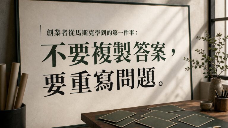 別急著複製成功答案？馬斯克創業思維：先學會重寫問題