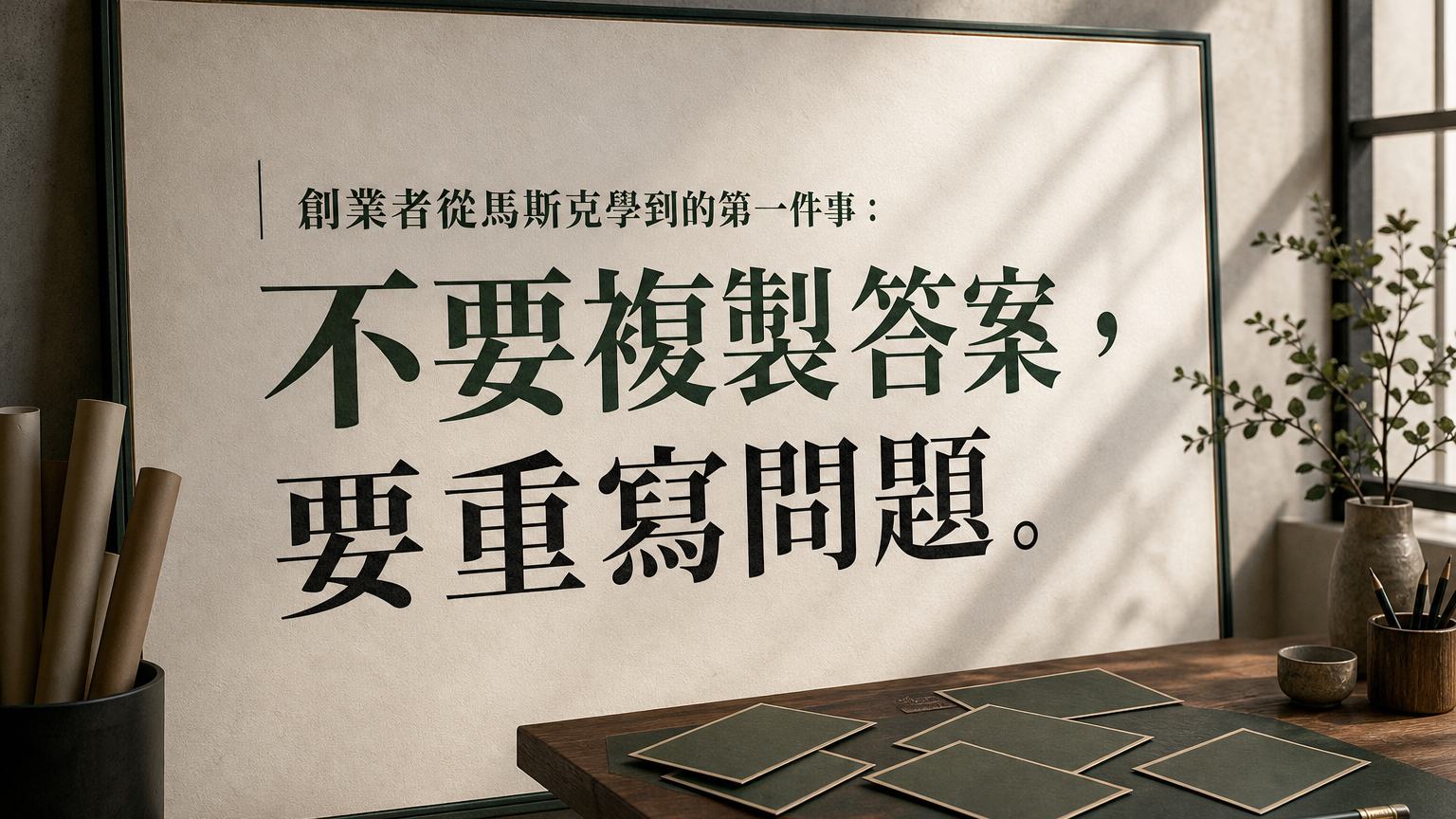 別急著複製成功答案？馬斯克創業思維：先學會重寫問題