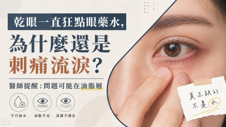 乾眼一直狂點眼藥水，為什麼還是刺痛流淚？醫師提醒：問題可能在油脂層