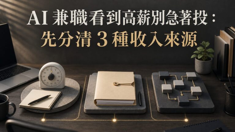 AI 兼職看到高薪別急著投：先分清 3 種收入來源，才知道自己在賣什麼