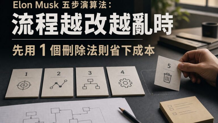 Elon Musk 五步演算法：流程越改越亂時，先用 1 個刪除法則省下成本｜馬斯克寶典