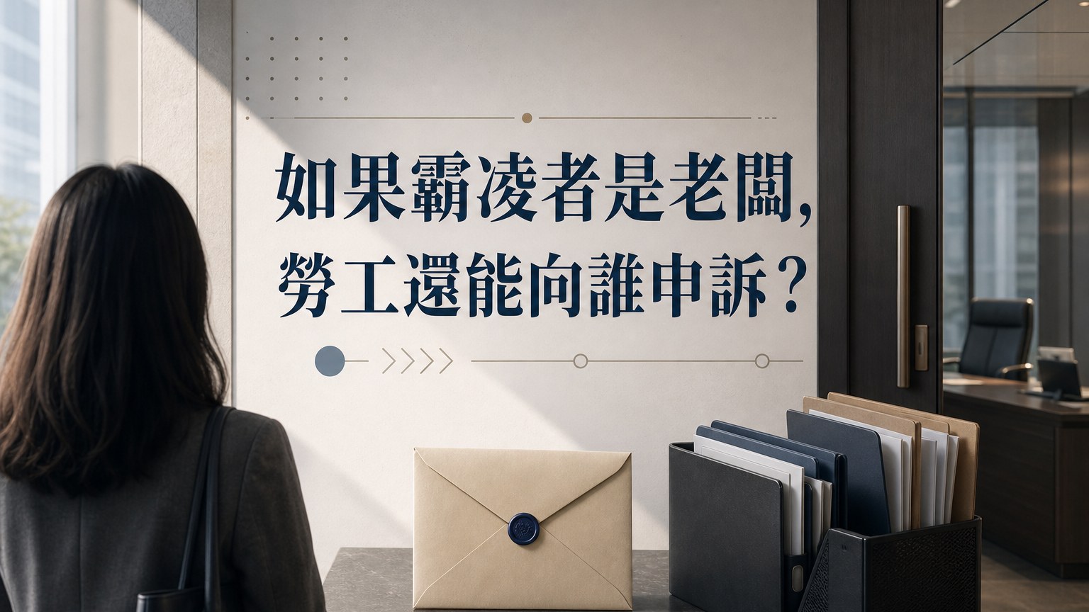 如果霸凌者是老闆，勞工還能向誰申訴？最高負責人職場霸凌外部申訴指南