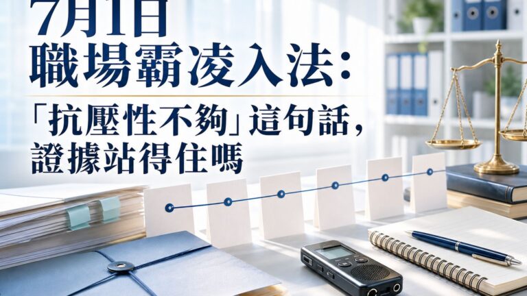7月1日職安新法：「抗壓性不夠」這句話能當員工被霸凌的證據嗎？