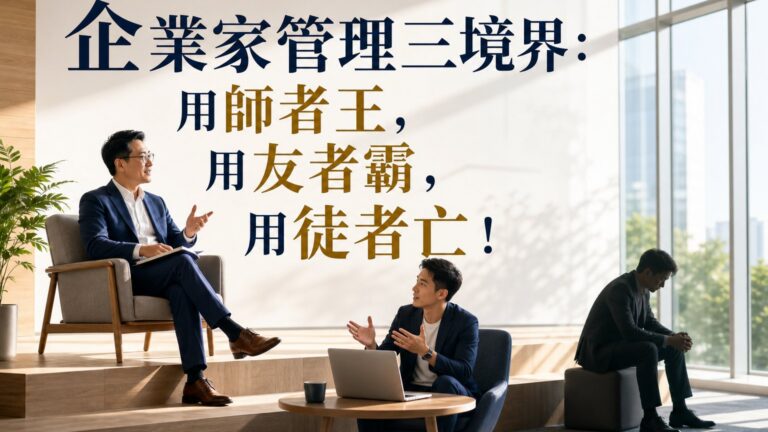 企業家管理三境界：用師者王，用友者霸，用徒者亡！