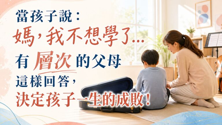 當孩子說：媽，我不想學了…有 層次 的父母 這樣回答，決定孩子一生的成敗！