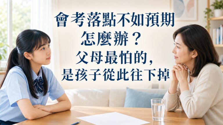 會考落點不如預期怎麼辦？父母最怕的，是孩子的人生從此往下掉的階級焦慮