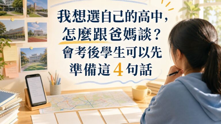 我想選自己的高中，怎麼跟爸媽談？會考後學生可以先準備這 4 句話
