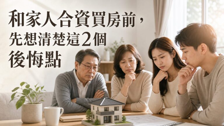 和家人合資買房前，先想清楚這2個後悔點