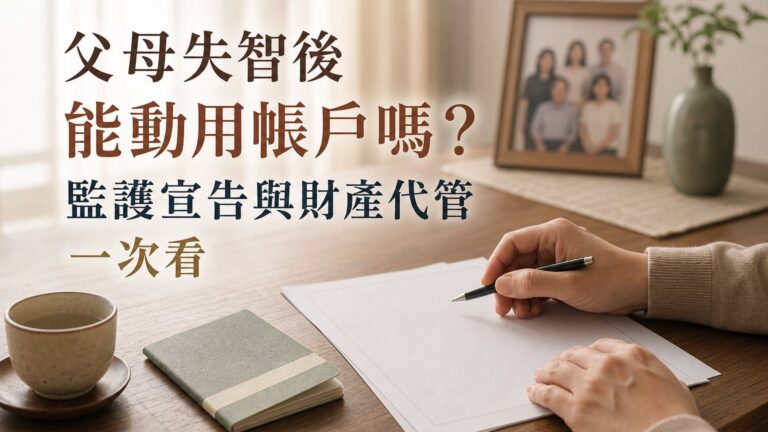 父母失智後能動用帳戶嗎？監護宣告與財產代管一次看