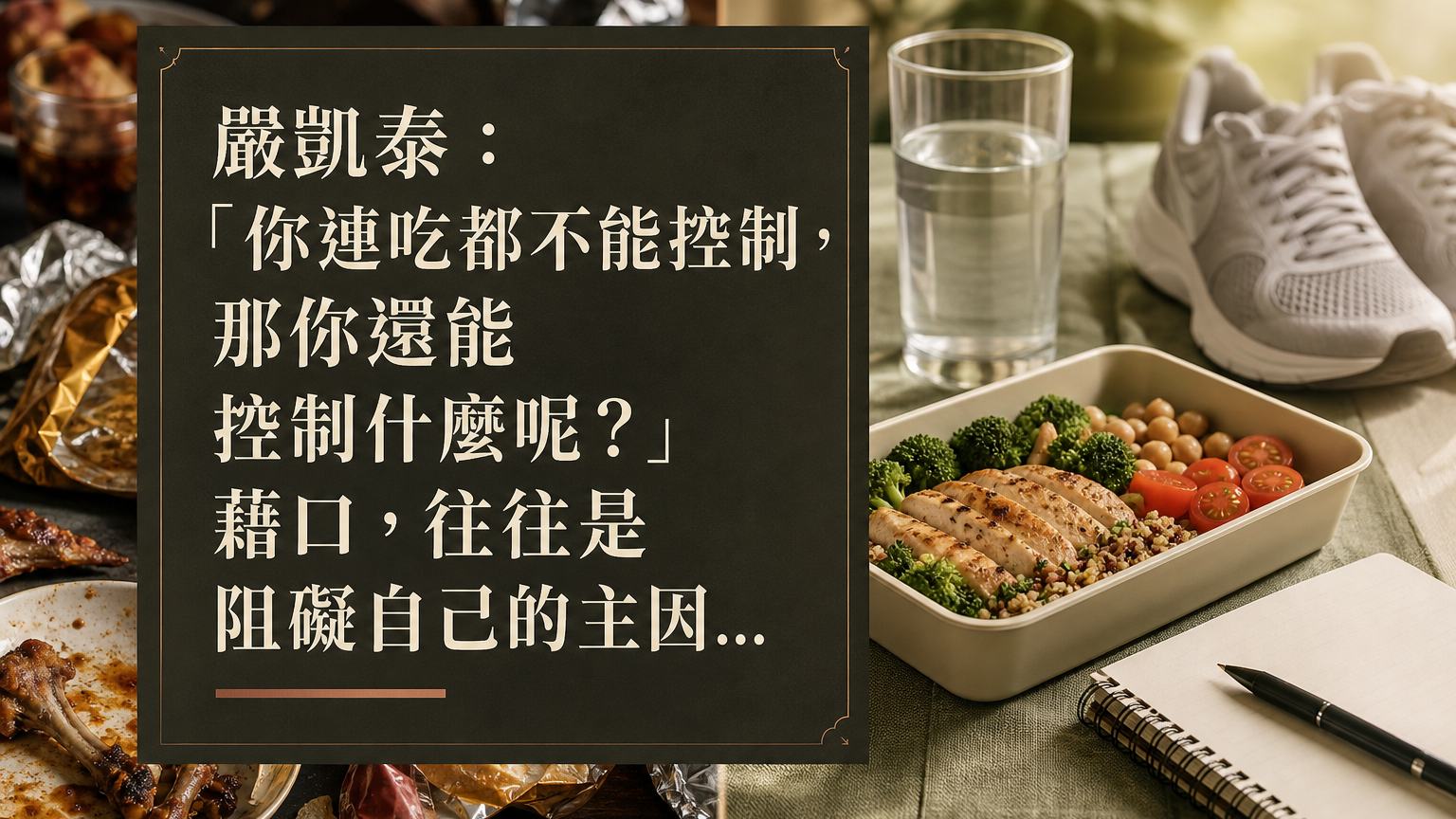 嚴凱泰：「你連吃都不能控制，那你還能控制什麼呢？」 藉口，往往是阻礙自己的主因…