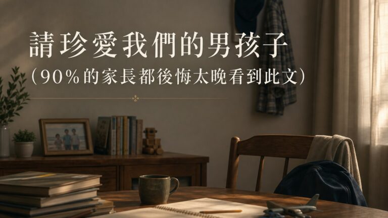 請珍愛我們的男孩子 （90%的家長都後悔太晚看到此文）