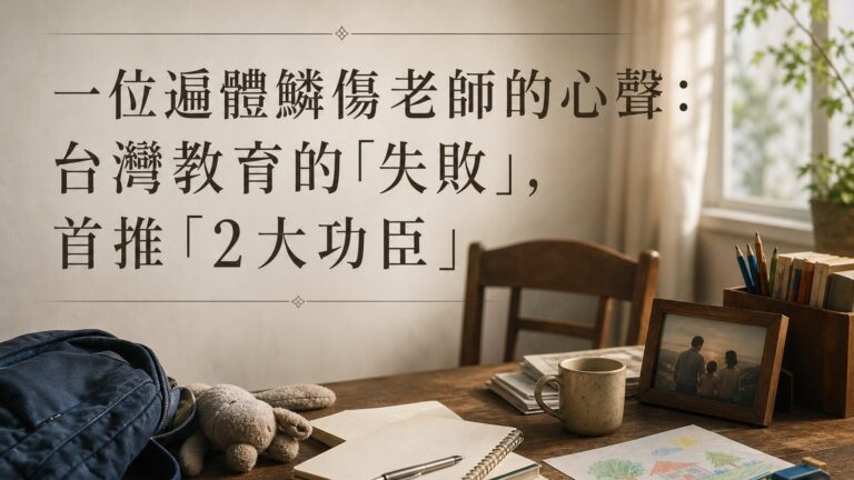 一位遍體鱗傷老師的心聲：台灣教育的「失敗」，首推「2大功臣」
