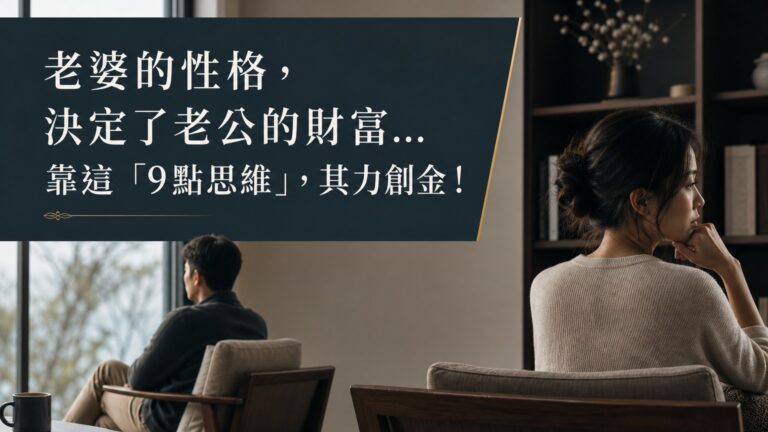 老婆的性格，決定了老公的財富…靠這 「9點思維」，其力創金！