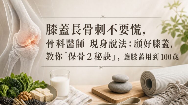 膝蓋長骨刺不要慌，骨科醫師 現身說法：顧好膝蓋，教你「保骨 2 秘訣」，讓膝蓋用到 100 歲