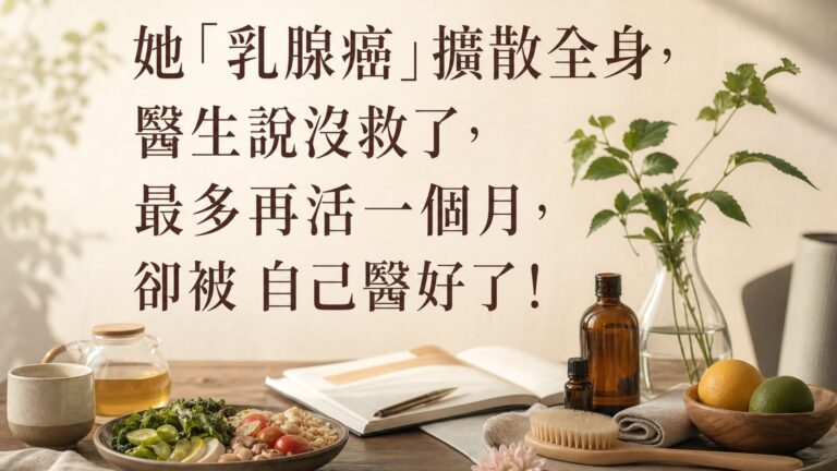 她「乳腺癌」擴散全身，醫生說沒救了，最多再活一個月，卻被 自己醫好了！