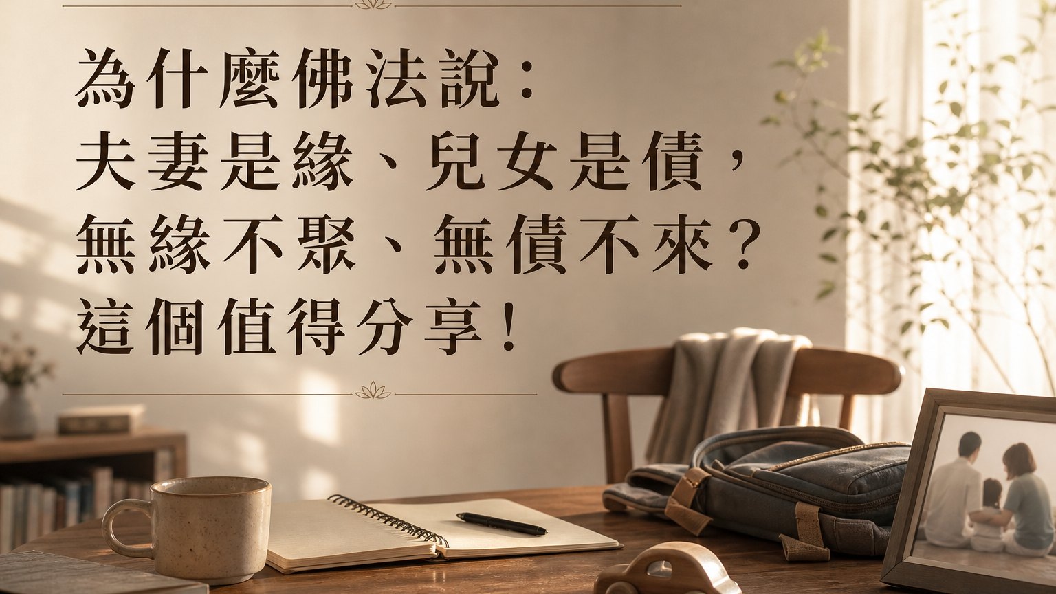 為什麼佛法說：夫妻是緣、兒女是債，無緣不聚、無債不來？這個值得分享！