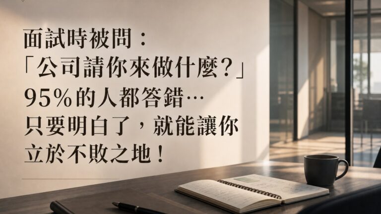 面試時被問：「公司請你來做什麼？」 95%的人都答錯… 只要明白了，就能讓你立於不敗之地！