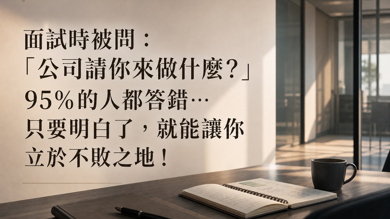 面試時被問：「公司請你來做什麼？」 95%的人都答錯… 只要明白了，就能讓你立於不敗之地！
