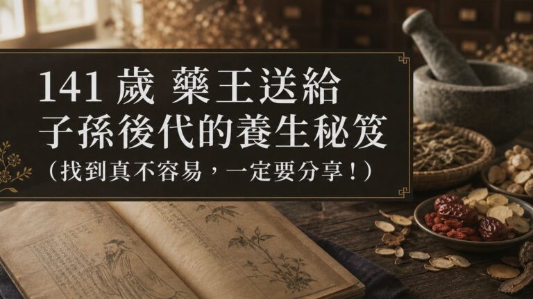 141 歲 藥王送給 子孫後代的養生秘笈（找到真不容易，一定要分享！）