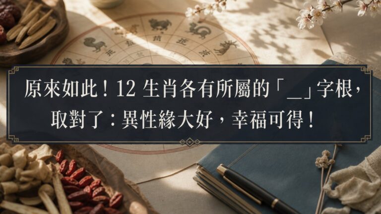 原來如此！12 生肖各有所屬的「__」字根，取對了：異性緣大好，幸福可得！