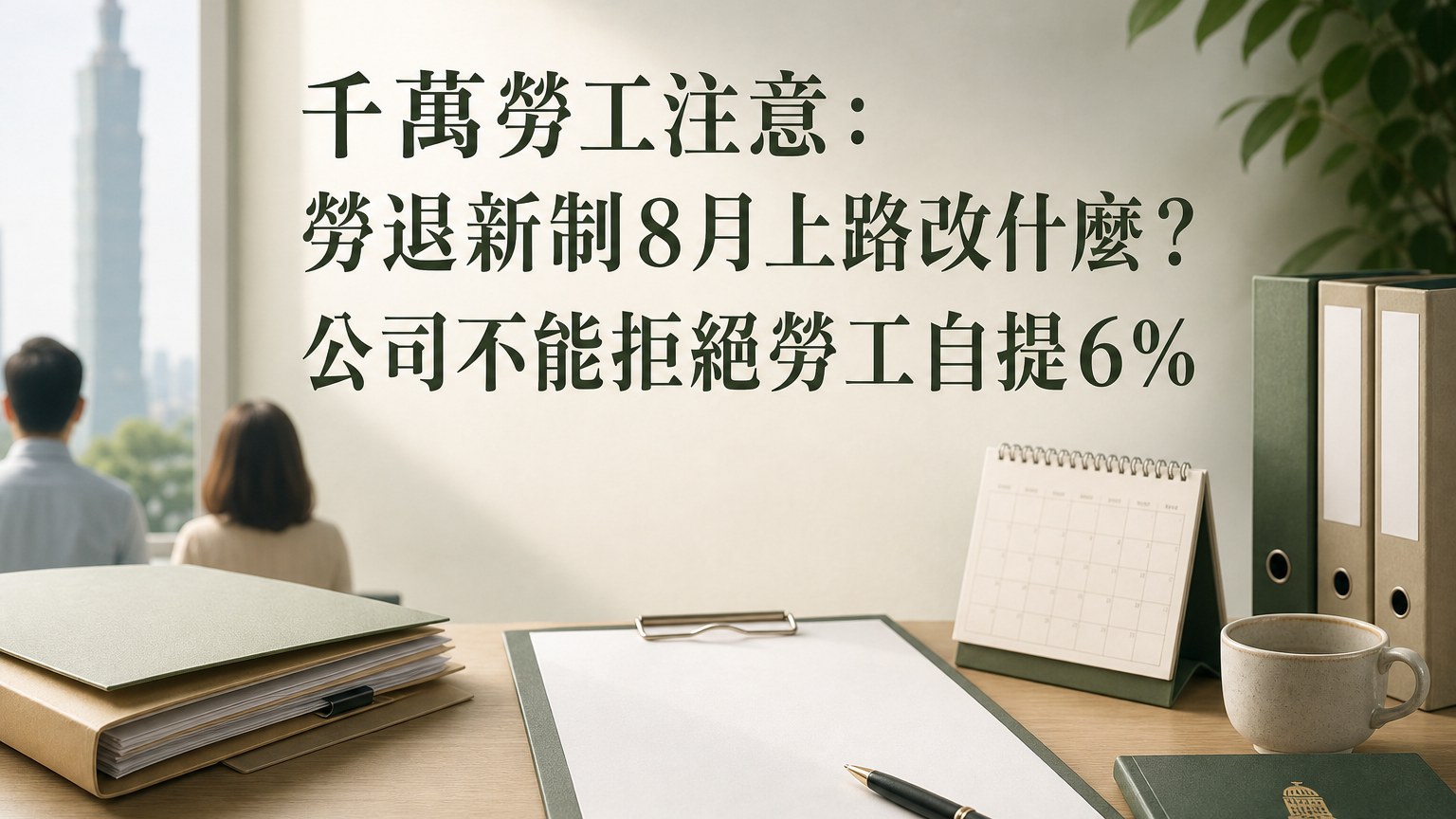千萬勞工注意：勞退新制8月上路改什麼？公司不能拒絕勞工自提6%