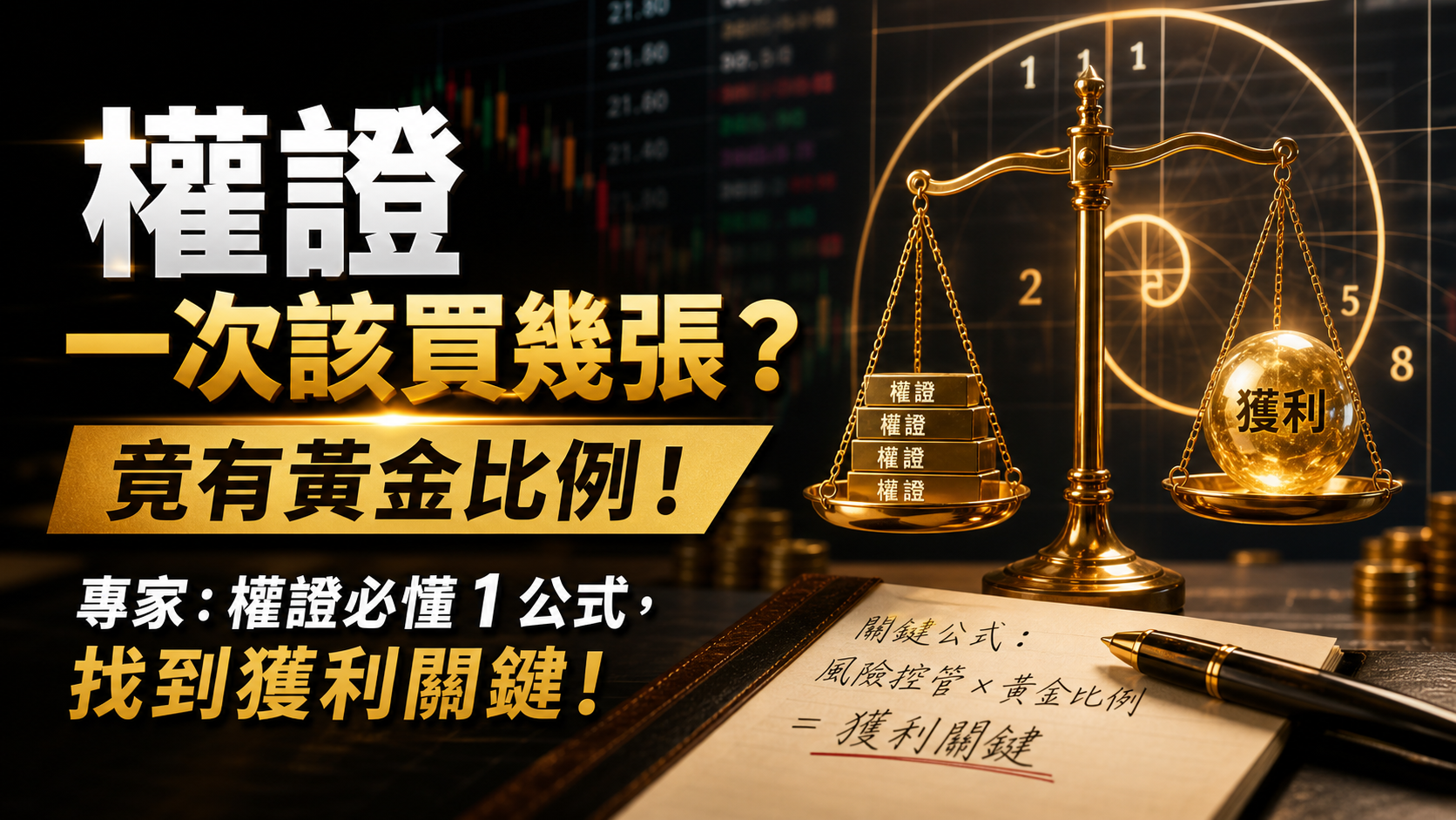 權證一次該買幾張？竟有黃金比例！專家：權證必懂 1 公式，找到獲利關鍵！