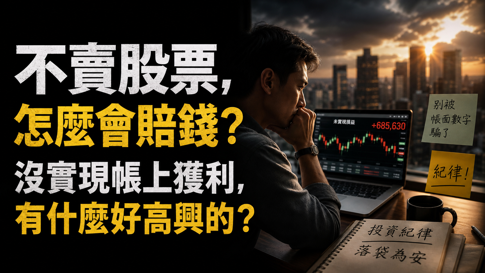 「不賣股票，怎麼會賠錢？」沒錯！專家的投資紀律：沒實現帳上獲利，有什麼好高興的？