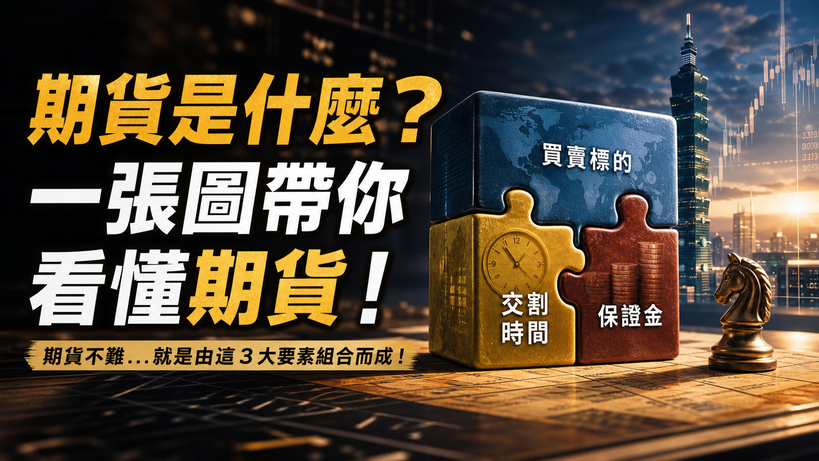 期貨是什麼？一張圖帶你看懂期貨！期貨不難…就是由這３大要素組合而成！