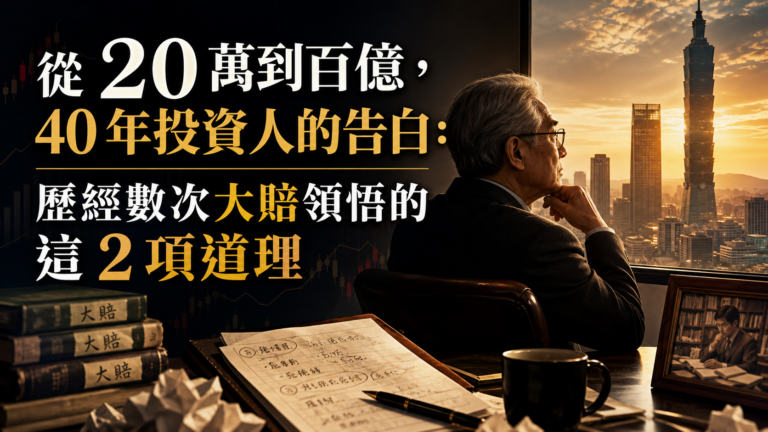從 20 萬到百億，40 年投資人的告白：歷經數次大賠領悟的這 2 項道理，我想告訴年輕人