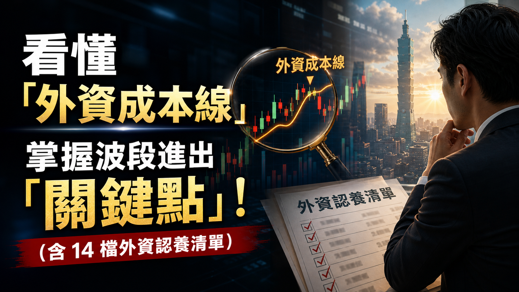 看懂「外資成本線」，掌握波段進出「關鍵點」！(含 14 檔外資認養清單)